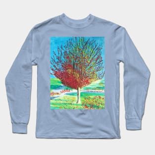 Autumn tree painting Long Sleeve T-Shirt